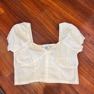 Princess Polly White Puff Sleeve milkmaid Crop Top